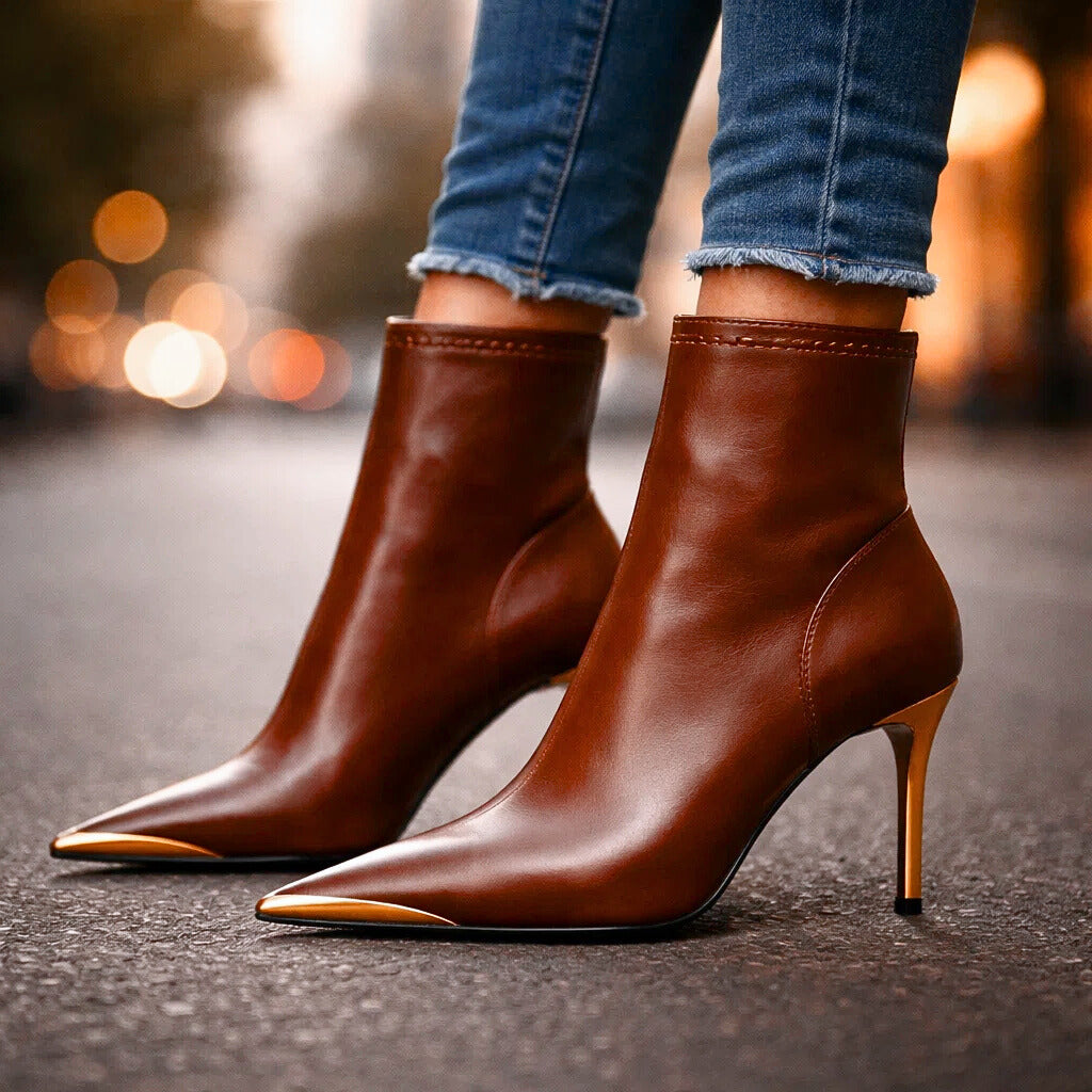 Natalia Gold-Tip Boots