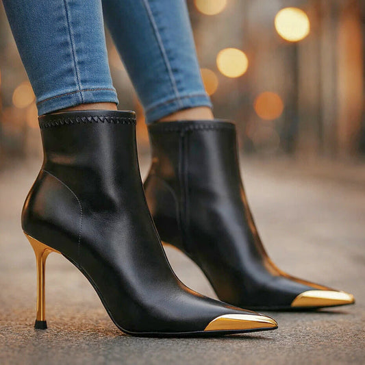 Natalia Gold-Tip Boots