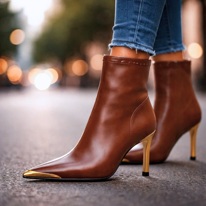 Natalia Gold-Tip Boots