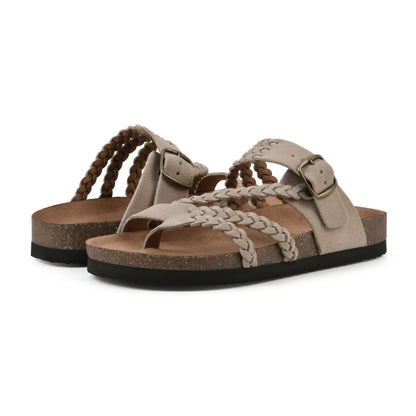 Hayleigh Braided Cork Sandals  - The Perfect Summer Sandal